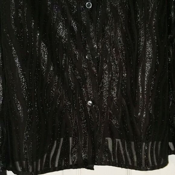 Jordan sheer animal stripe blouse Sz L - Picture 2 of 5